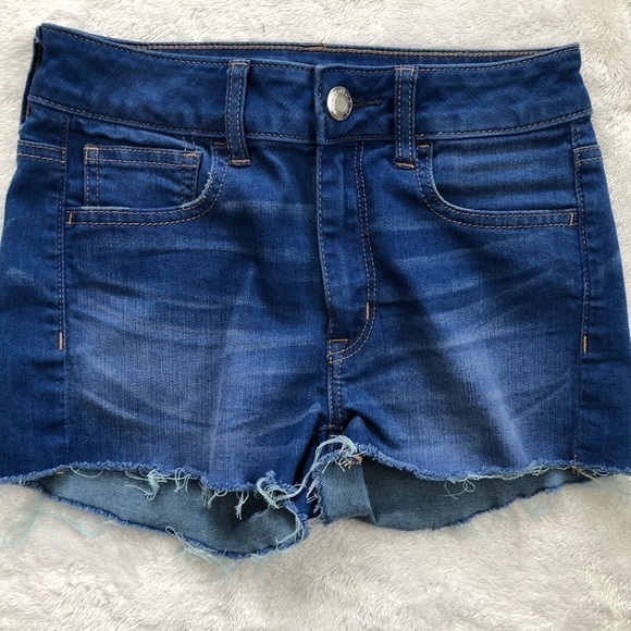 American Eagle Hi-Rise Shortie Cut Off Jean Shorts - Picture 1 of 8
